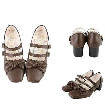 Sweet Top Brown Shoes Lolita at Bow