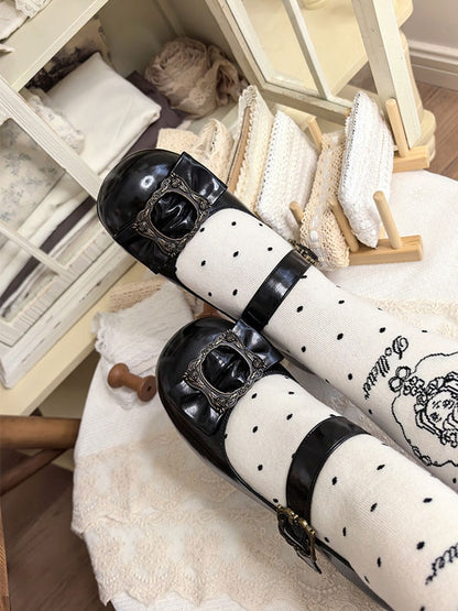 Frame Lolita Bow Middle - Black at Janes Design Top Heel Picture Elegant Round Toe Mary