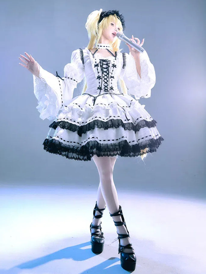 Girl Sleeves Top Outfit Skirt Lolita Detachable Fanart Magic Fashion Puff Gothic +