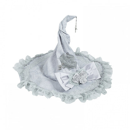 Rose Silver Web Gray and Witch Bowknot Spider Decorated Hat