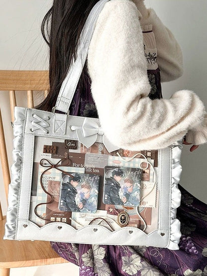 6 Color Lolita Clear Window Ita Shoulder Bag Lace Bow