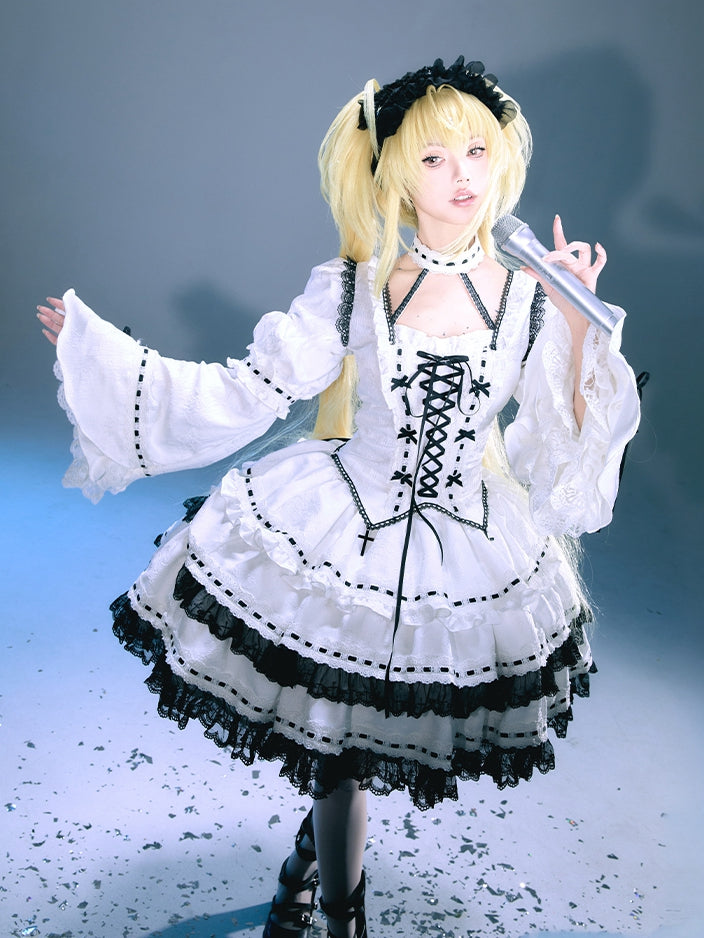 Girl Sleeves Top Outfit Skirt Lolita Detachable Fanart Magic Fashion Puff Gothic +