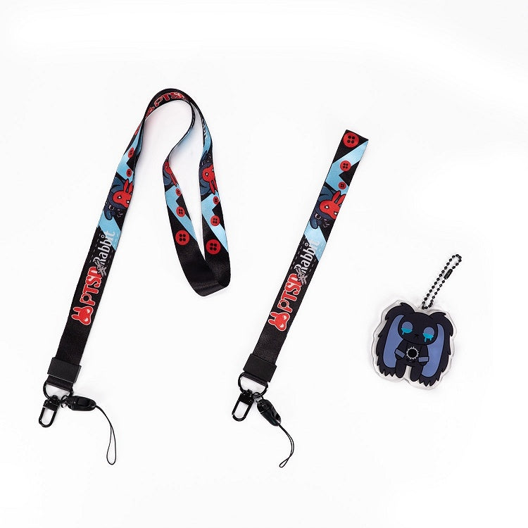 Guro Bunny Lanyard Kawaii 10 Designs with Two Cartoon Keychain/Phone Options Strap Detachable