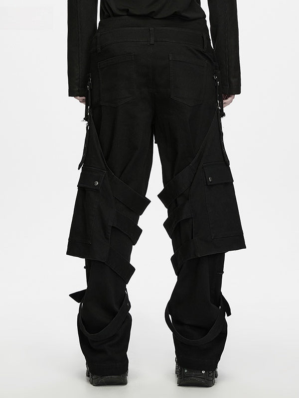 Ruins Walker Tactical Black Men's Pants - Punk Rave