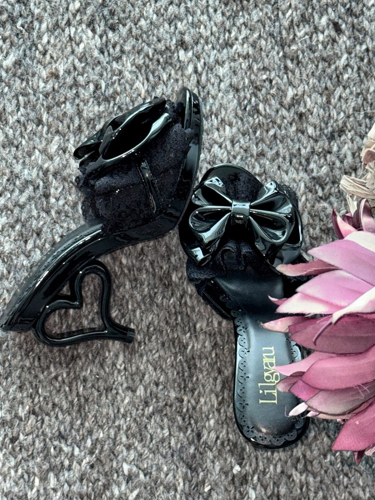 Gyaru Slingback Shoes with Heart Shaped Heels - LilGyaru