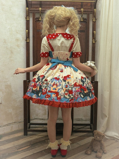 Puppy's Toy House Creamy High Waist Sweet Lolita JSK / Full Set