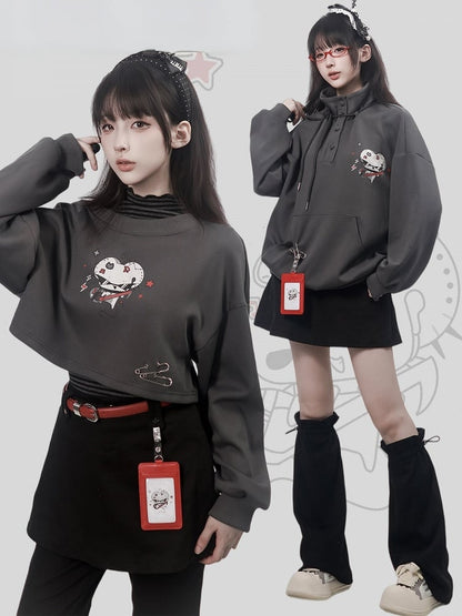 A-Line Mini Skirt in Black - PINK SAVIOR