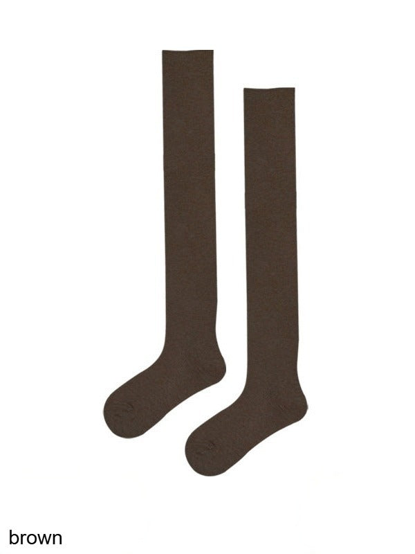 Six-Color Solid Ribbed Overknee Stockings - ModaSwings