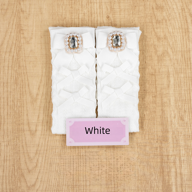 with Square 6 Jirai Rhinestone Socks Decoration Bow Calf Kei Colors