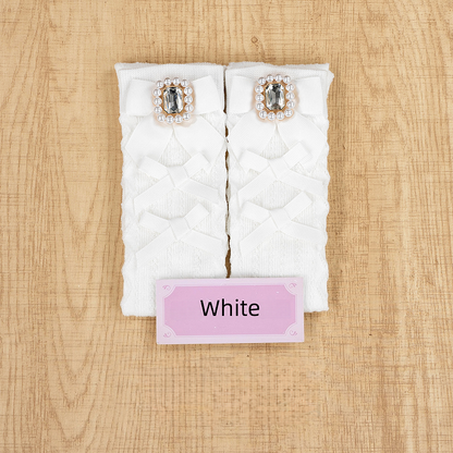 with Square 6 Jirai Rhinestone Socks Decoration Bow Calf Kei Colors