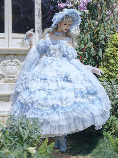 Dress Wedding Ankle Lolita Hanayome Sizes Hime Plus Blue Available Gorgeous Length