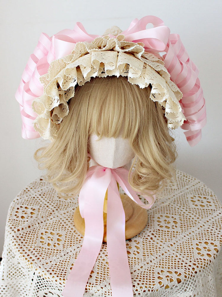 Bonnet Curls 8 Lolita Options Lace Ribbons with Color and – Design