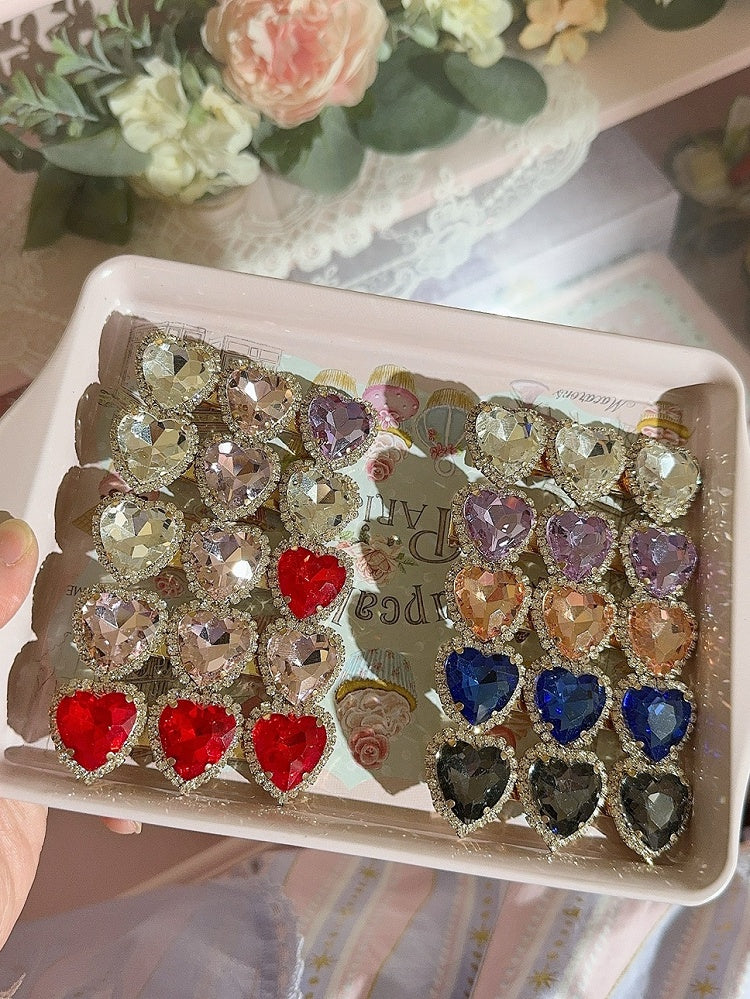 11 Options Rhinestone Heart Hairclip