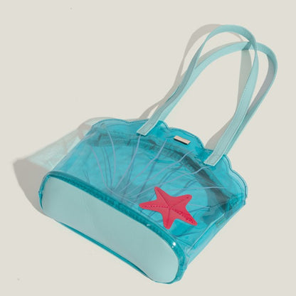 Shell Blue Shouder Transparent Bag
