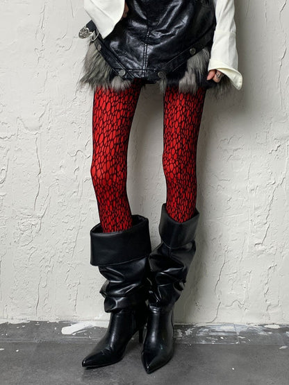 ダークゴシックブラックY2Kカットアウトタイツ