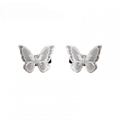 Hairclips/Brooches White/Black Embroidered Butterfly