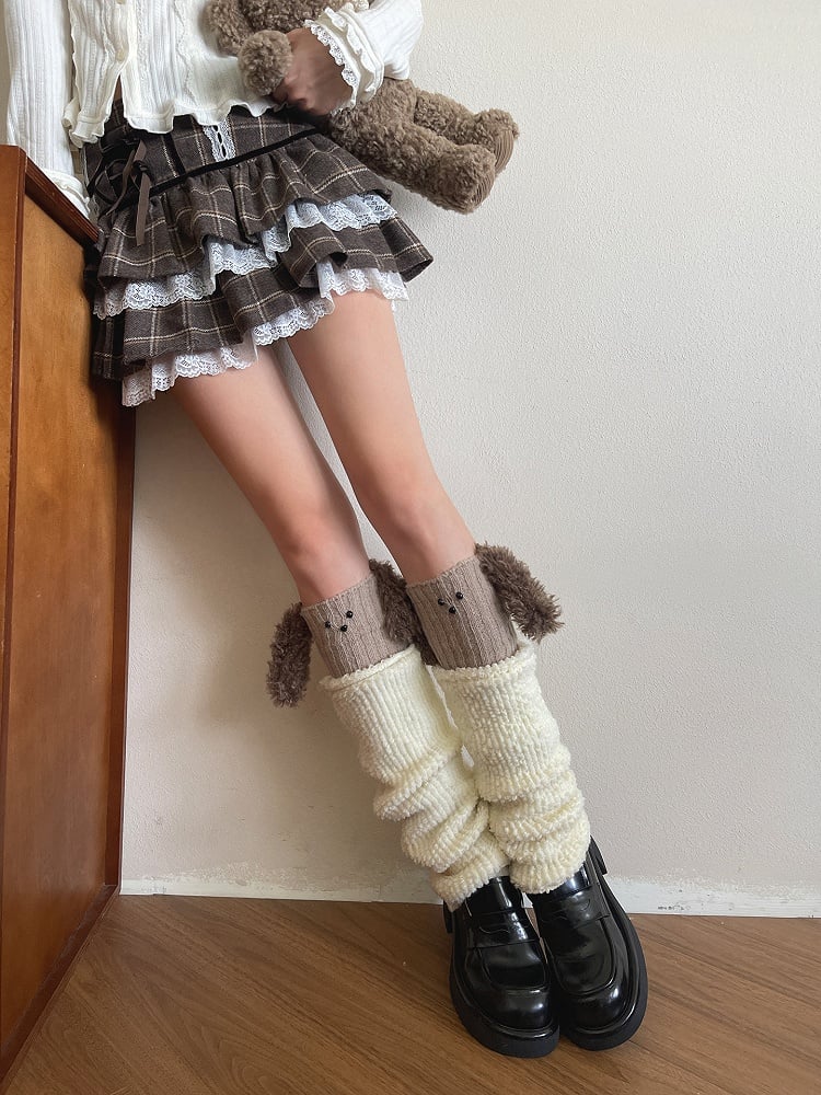 Creamy Knit Textured Warmers Leg