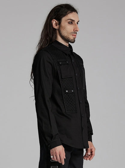 Men's Cyberpunk Black Shirt