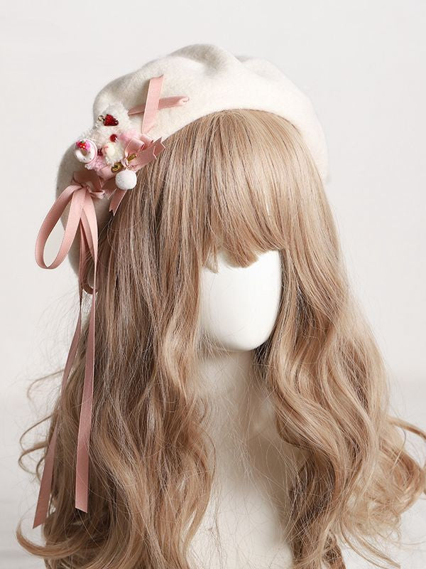 and Decorated Bear Color Plush with Options – 8 a Beret Accents Charm Ribbon