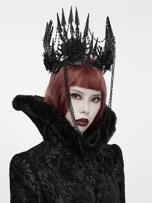 Black Goth Bone Thorn Prison Crown - Punk Rave