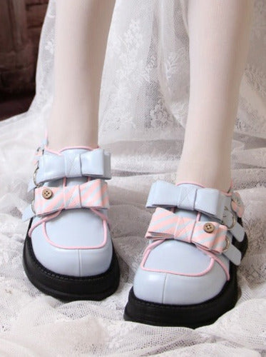 Ribbon Shoes Platform Velvet Lolita