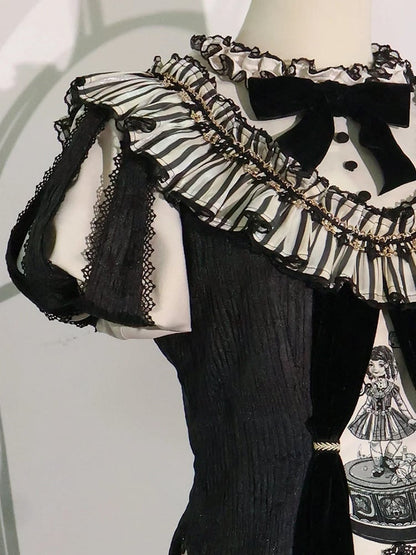 Komplettes Lolita Circus Ärmel Set in Schwarz – Vibes Sweet und Puff White