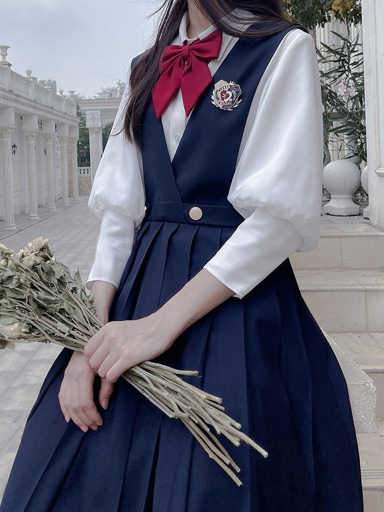 70cm Dunkel/Hochtaillierter Kellerfaltenrock Overall 65 Blau Länge