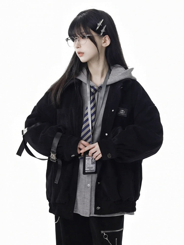 Black Panda Applique Winter Coat - PINK SAVIOR