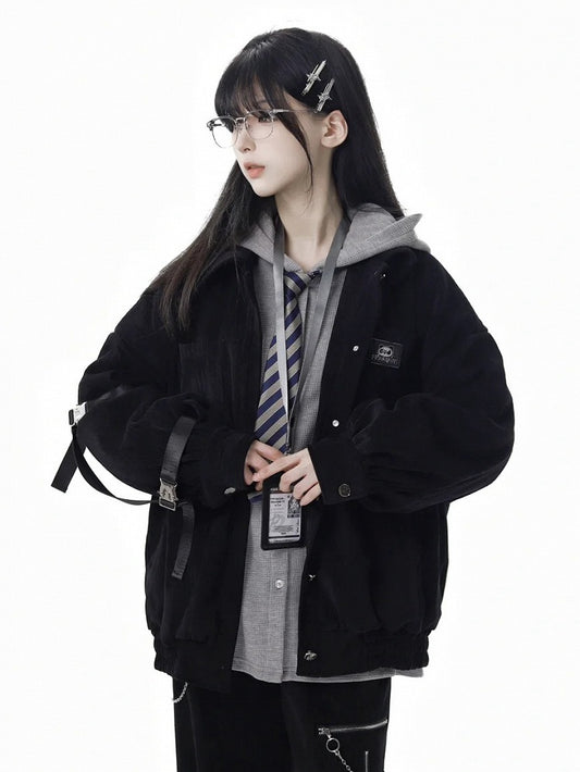 Black Panda Applique Winter Coat - PINK SAVIOR
