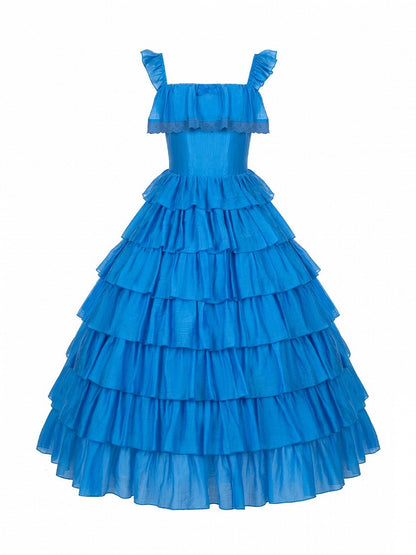 Blue Romantic JSK with Flounce Hem - With PUJI