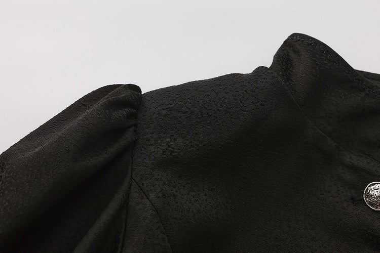 Black with Sleeves Collar Lolita Bell Top Ouji Stand Split-Tail