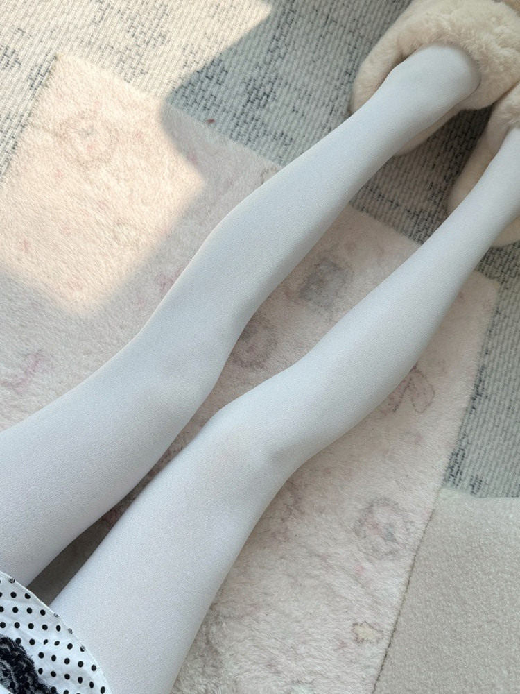 Thick Tights White Fleece-Lined