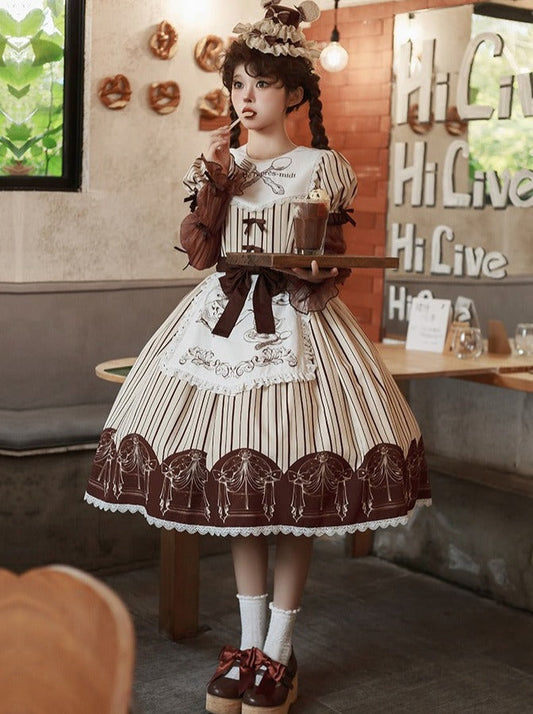 leg brown ribbon tea Afternoon apron warmers dress