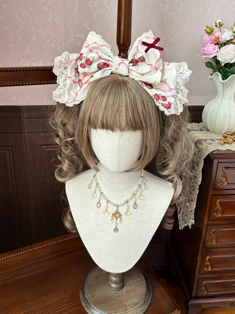 KC Strawberry Beige Bowknot Print