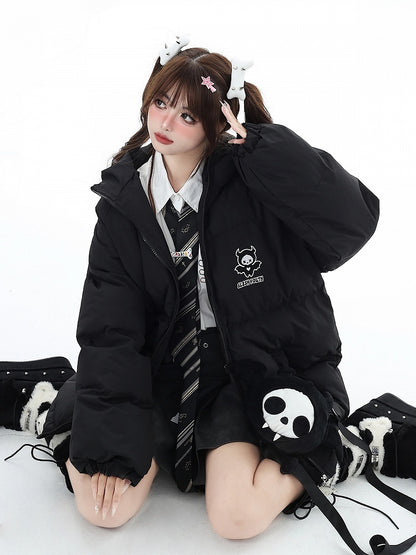 Free with Black Coat Crossbody Horns and Wings Hooded Devil