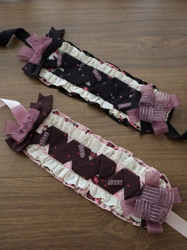 Bowknot & Lace Pink/Black Sweet Hairband