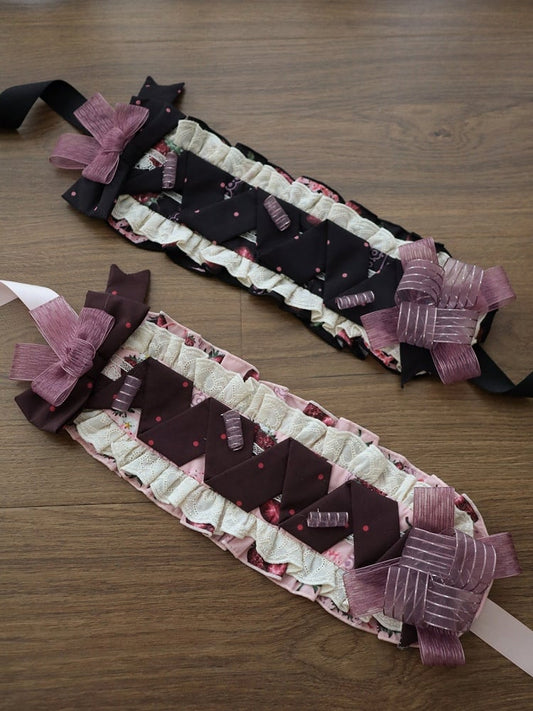 Bowknot & Lace Pink/Black Sweet Hairband