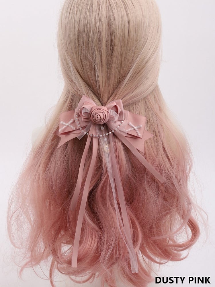 8 Bowknot Color Rose Sweet Hairclip Options Lolita