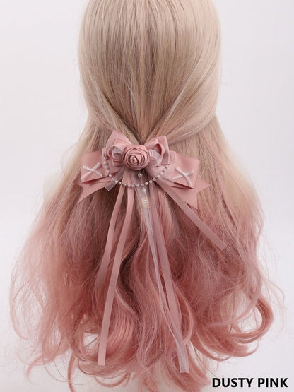 8 Bowknot Color Rose Sweet Hairclip Options Lolita