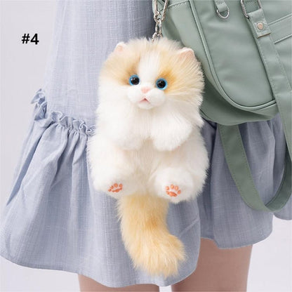 6 Cat Options Cute Plush Realistic Keychain