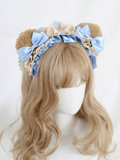 Brown Bowknot - And Available Lace Ear Colors Cute Sweet Lolita Bear 6 KC