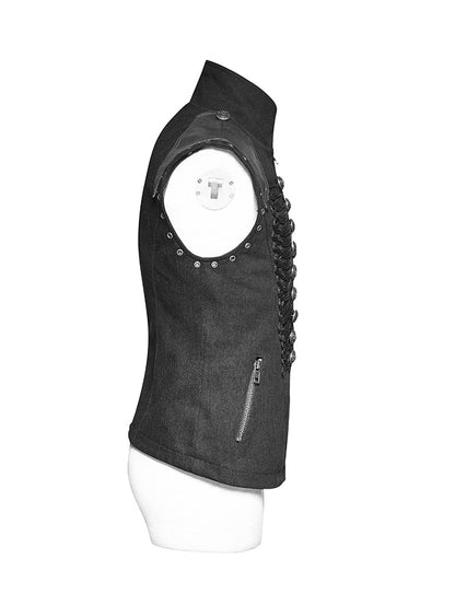 Tie Black Steampunk Shirt Men's