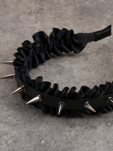KC Trim Gothic Rüschen Schwarz mit Nieten-Design