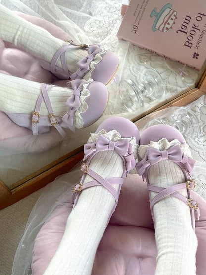 Mary with Janes Accents Violet Bow Lolita Elegant