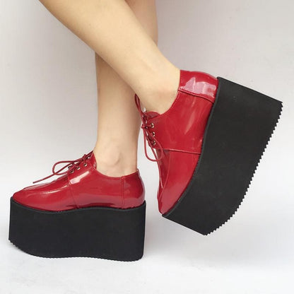 Custom Red/Black Platform Made Cool PU Shoes SP168274