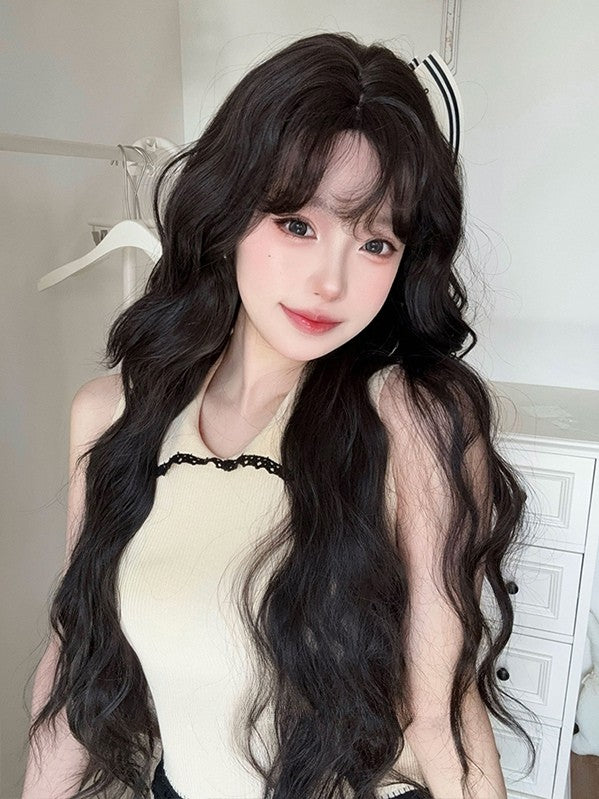 長さ83CM 前髪黒エアウィッグ付きウェーブ