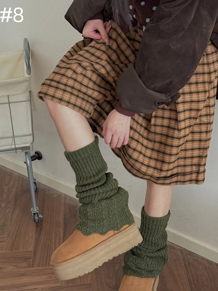 Ruffled Colors) Textured Leg (Multiple Warmers Knit