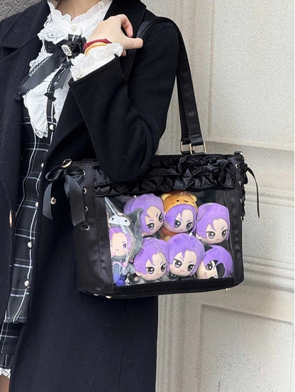 Schwarz Karte Bogen Halter Borte Riemen Tasche Selbst-krawatte Rüschen Satin Ita Mit