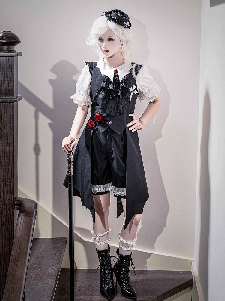Waistcoat Gothic Tail Shaped Lolita Long Black Wings Bat Ouji