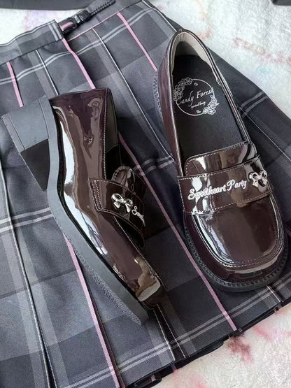 4.5cm Brown Accents with Heeled Preppy Loafers Letter Style